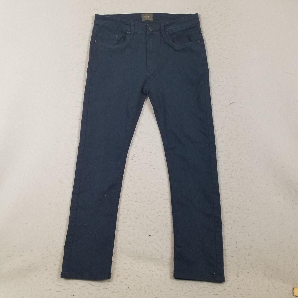 JACHS New York Jeans Mens 34x32 Blue Slim Straight Stretch Dark Wash 1529151